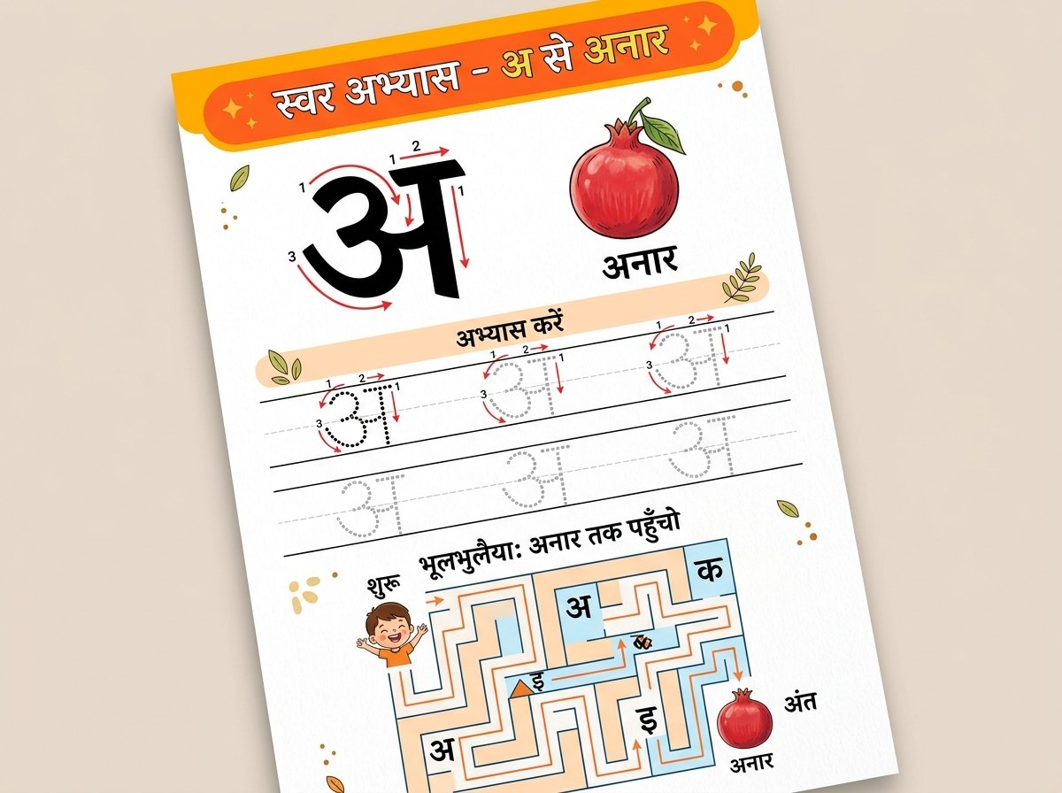 Authentic Devanagari Hindi & Solvable Mazes Preview