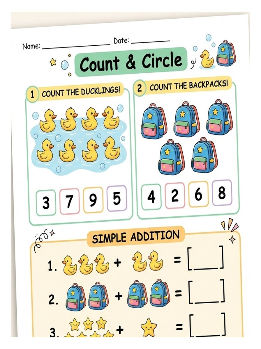 Count & Circle Math Sample