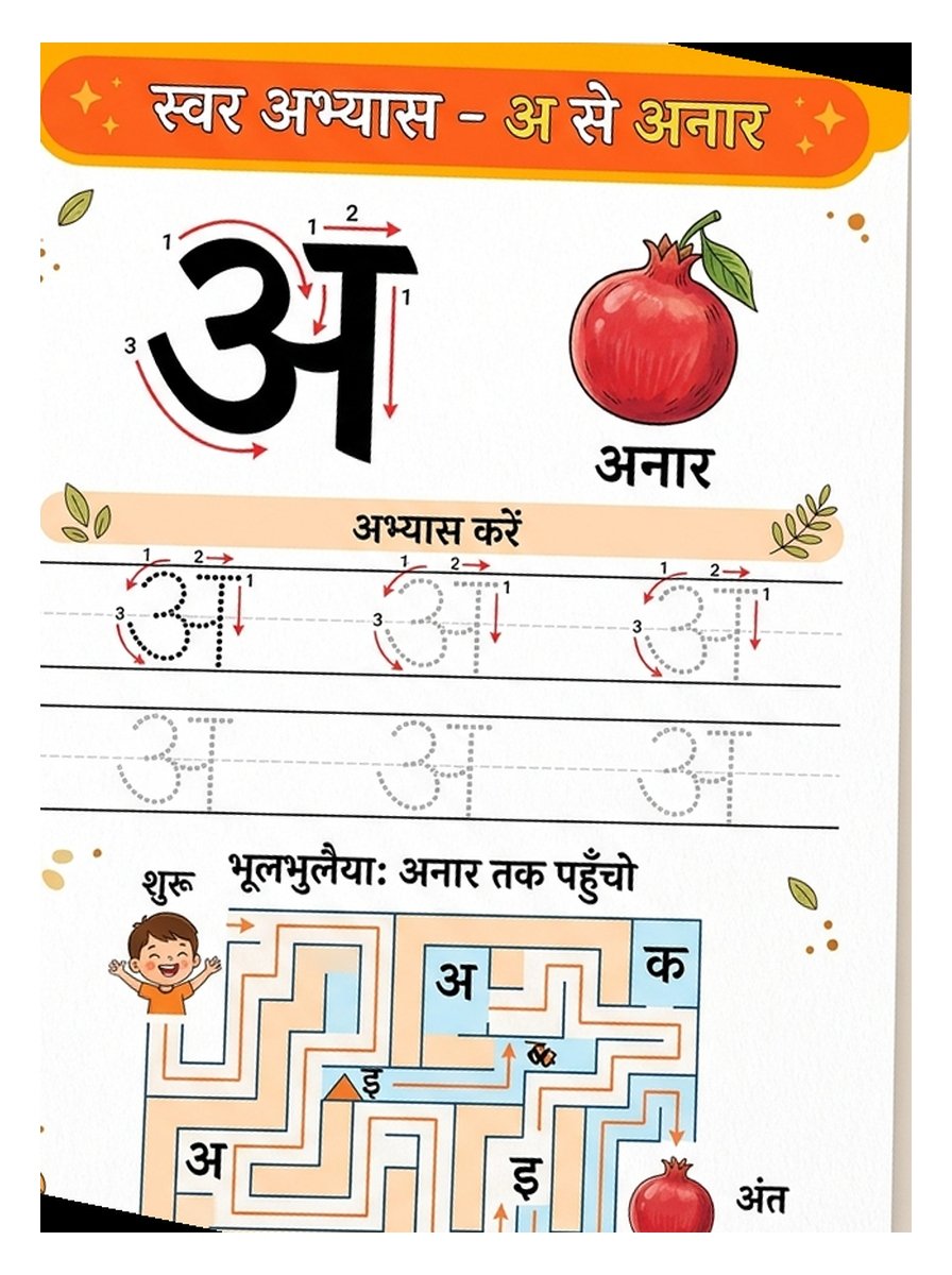 Hindi Varnamala Tracing Sample